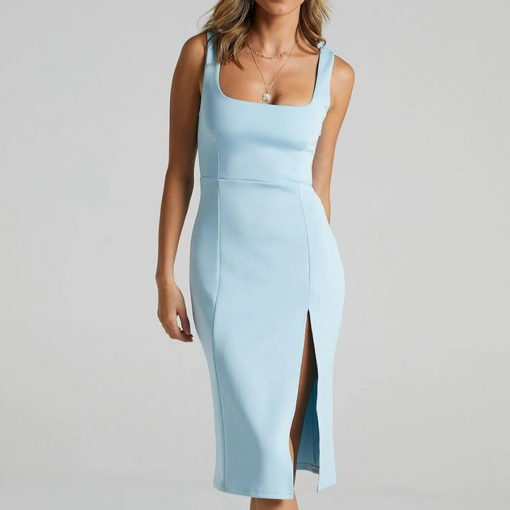 Robe mi-longue fendue | Élégance moderne pour vos occasions spéciales