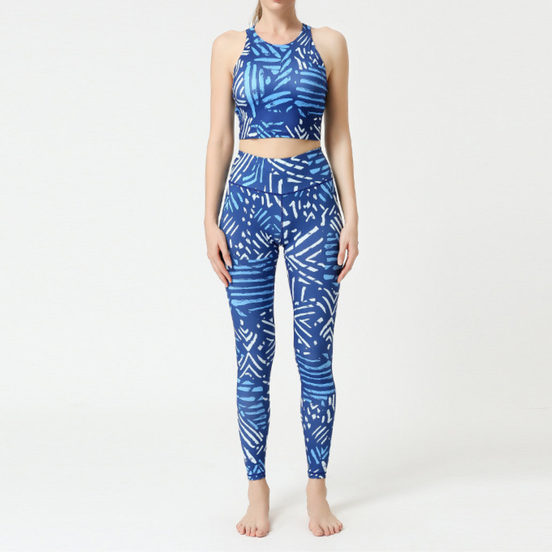 Ensemble Brassière & Legging Femme Tropical Vibe |  Tenue de sport respirante et élégante