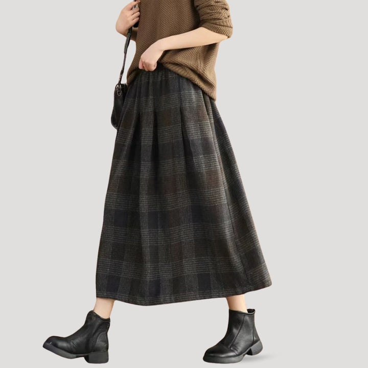 Jupe maxi à carreaux | Parfaite pour l’automne
