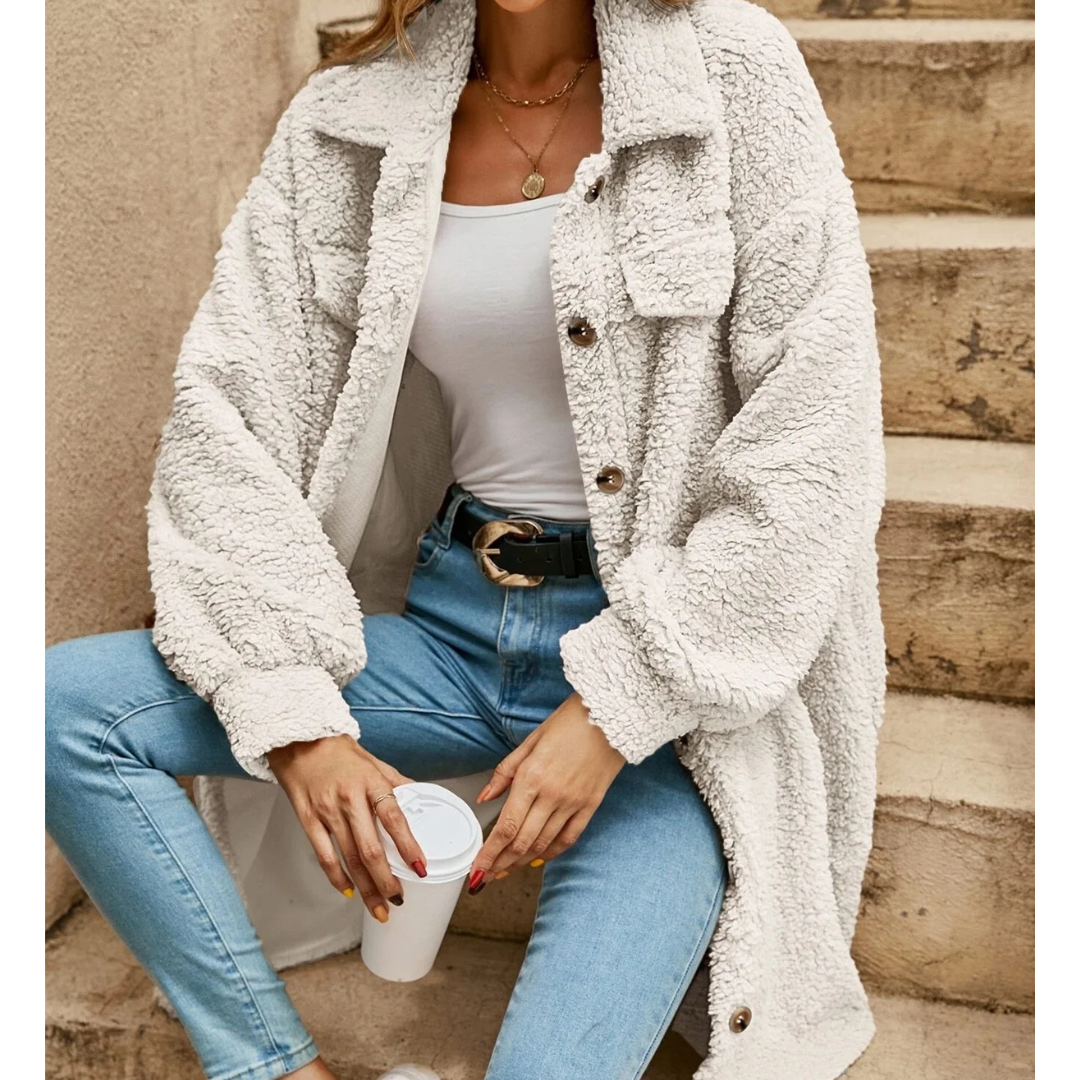 Manteau long en peluche | Parfait pour les journées fraîches