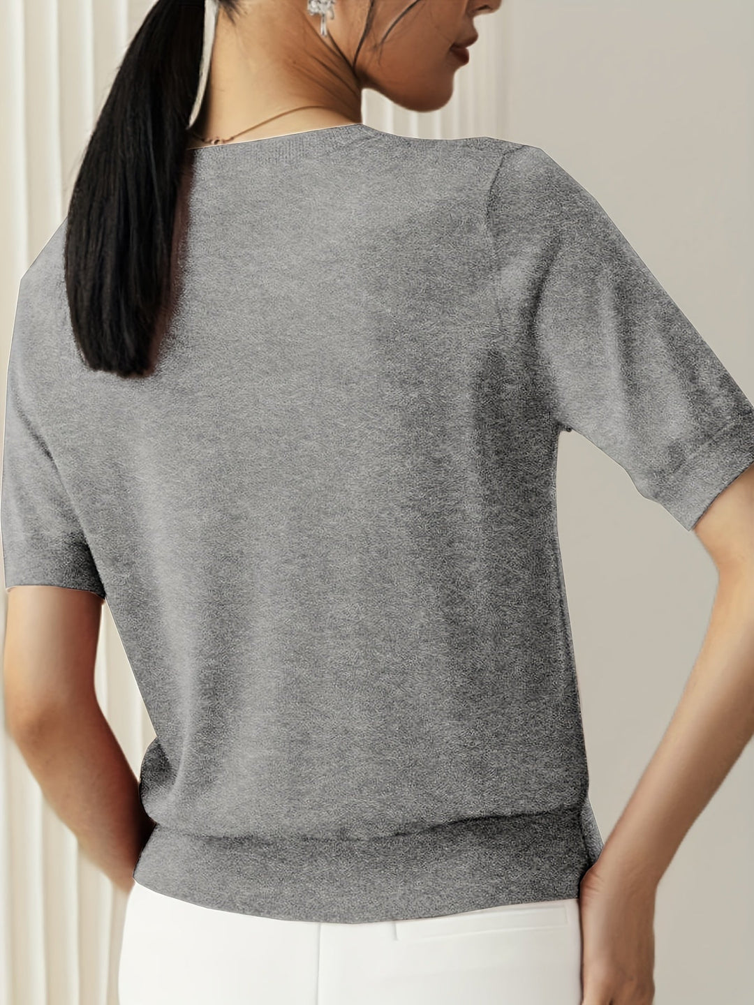 Pull manches courtes femme | Confort doux au quotidien