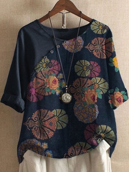 Haut asymétrique à imprimé floral | Décontracté et bohème