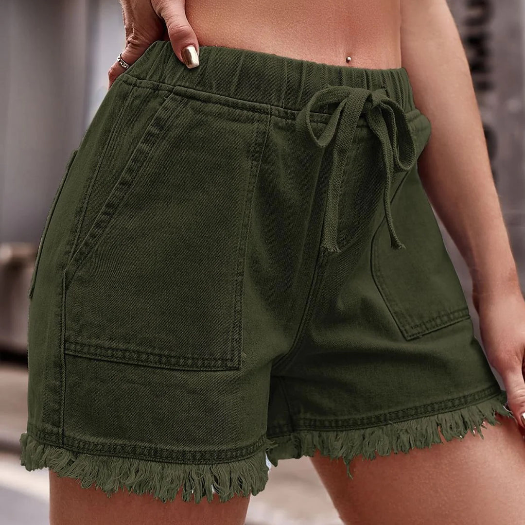 Short en denim à franges | Confort estival