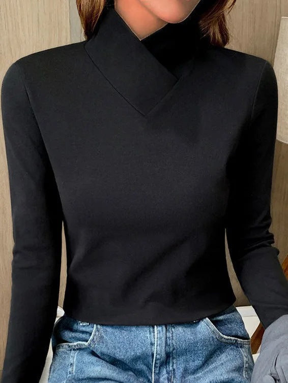Haut à col croisé élégant | Look chic quotidien