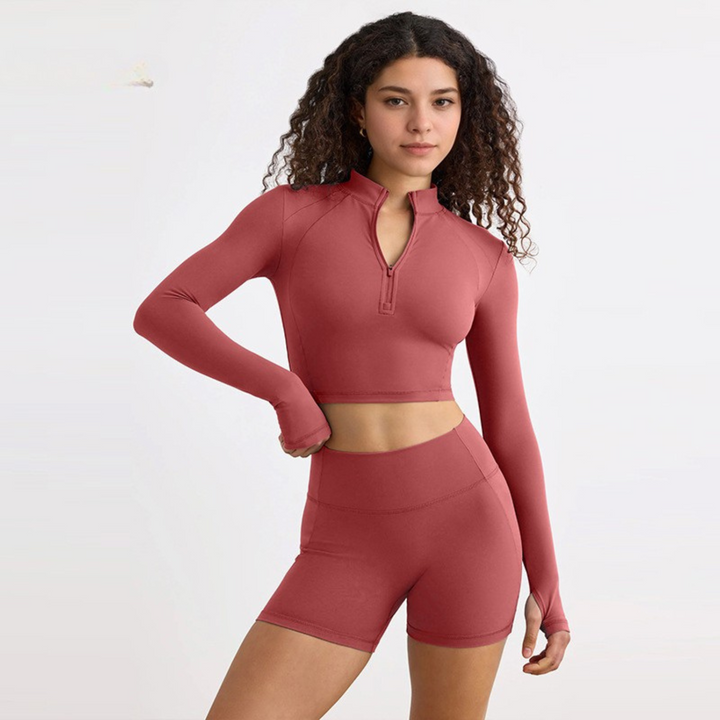 Camille - Ensemble Sport Gainant à Fermeture Zippée