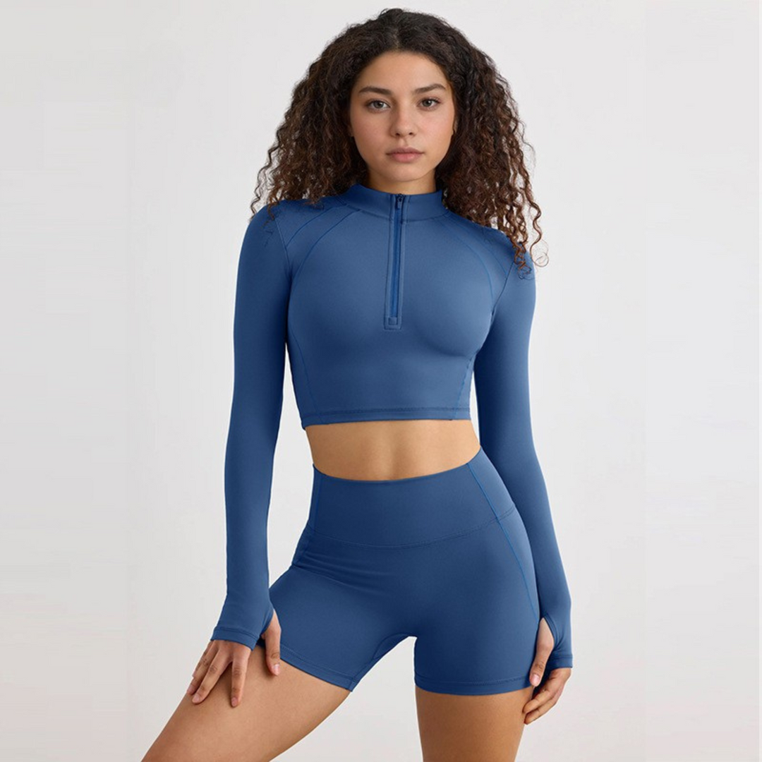 Camille - Ensemble Sport Gainant à Fermeture Zippée