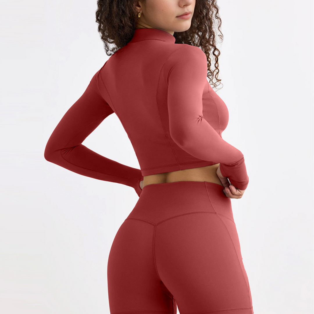 Camille - Ensemble Sport Gainant à Fermeture Zippée
