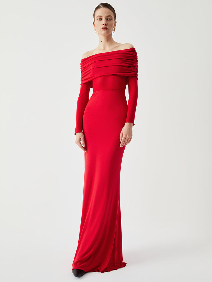 Robe longue épaules dénudées | Élégance intemporelle pour soirée