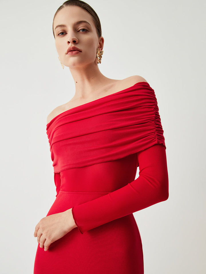 Robe longue épaules dénudées | Élégance intemporelle pour soirée