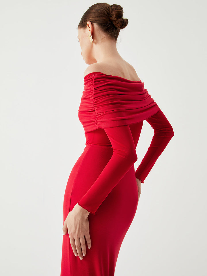 Robe longue épaules dénudées | Élégance intemporelle pour soirée