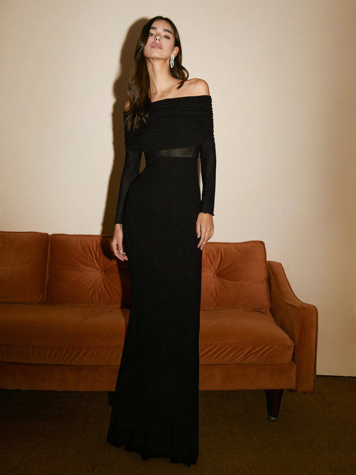 Robe longue épaules dénudées | Élégance intemporelle pour soirée