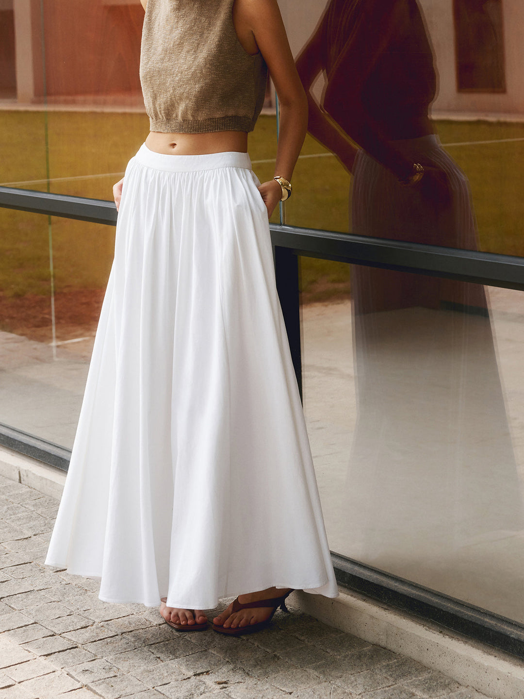 Jupe longue plissée femme | Élégance aérienne taille haute idéale pour été et occasions décontractées
