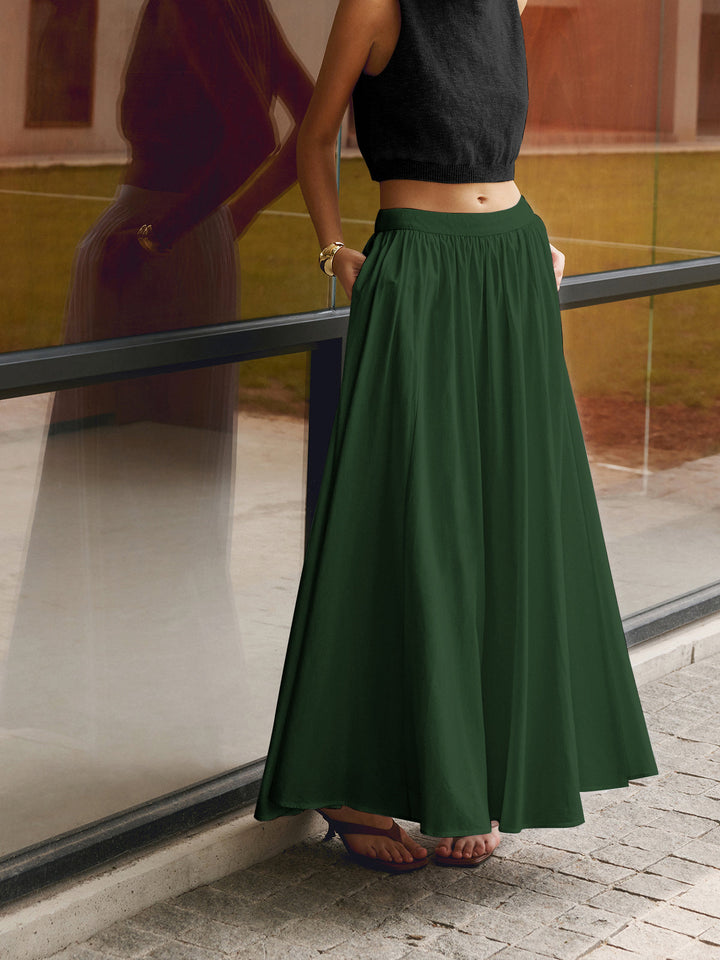 Jupe longue plissée femme | Élégance aérienne taille haute idéale pour été et occasions décontractées