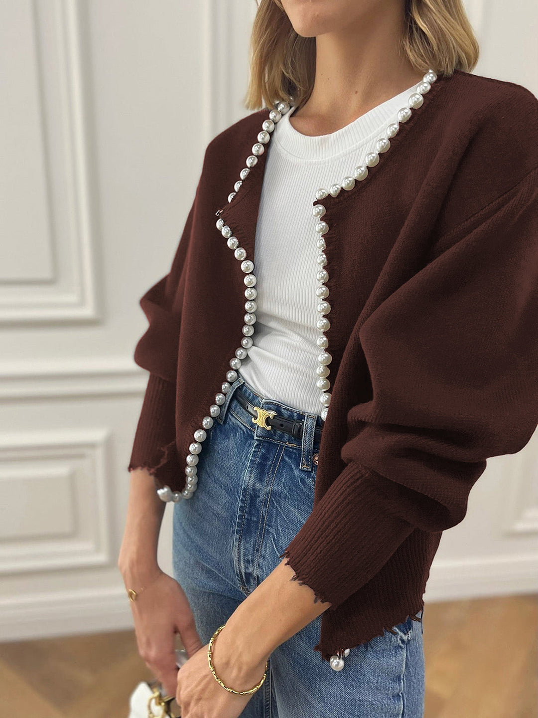 Gilet à perles élégant | Parfait pour un look chic et décontracté