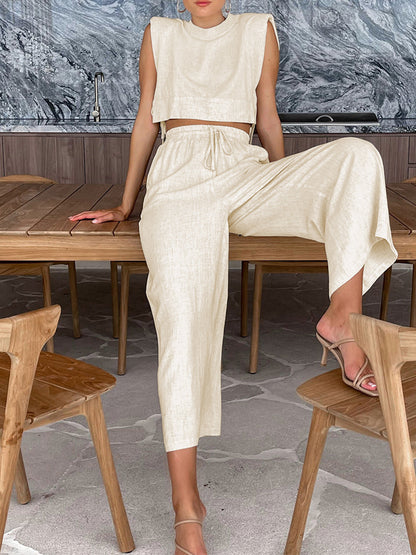 Ensemble pantalon large et top court | Confort et style décontracté