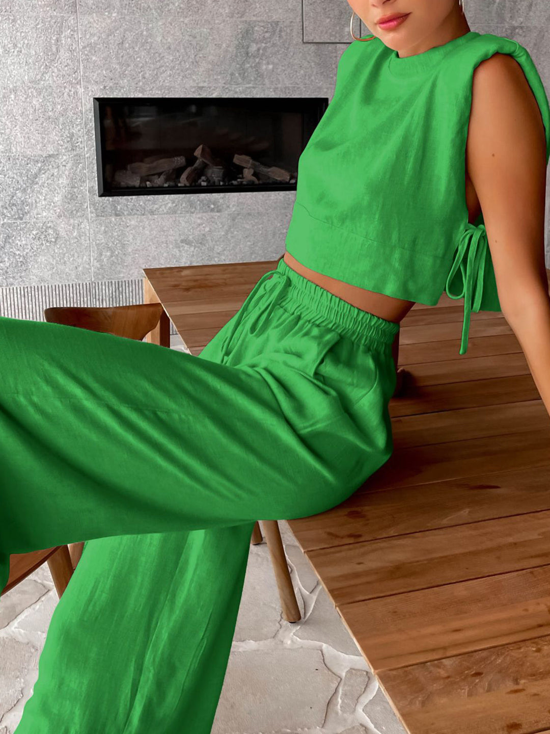 Ensemble pantalon large et top court | Confort et style décontracté