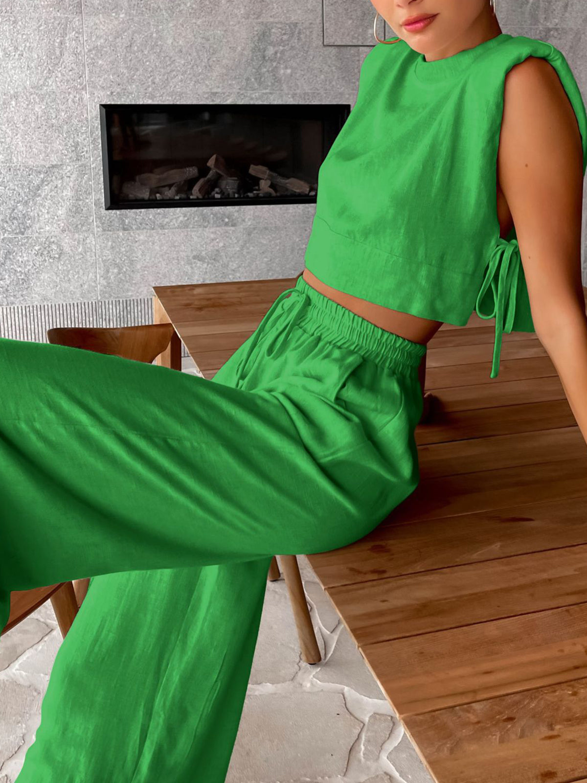 Ensemble pantalon large et top court | Confort et style décontracté