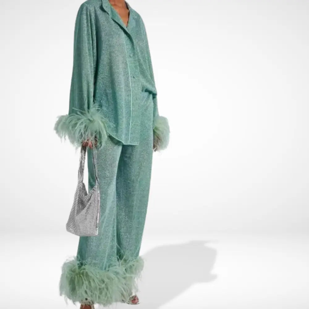 Ensemble deux pièces satiné | Touche glamour