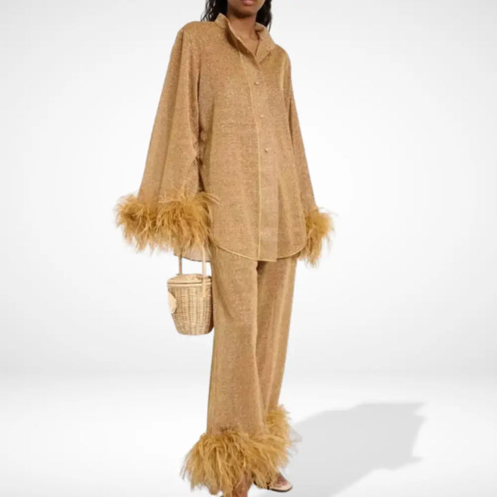 Ensemble deux pièces satiné | Touche glamour