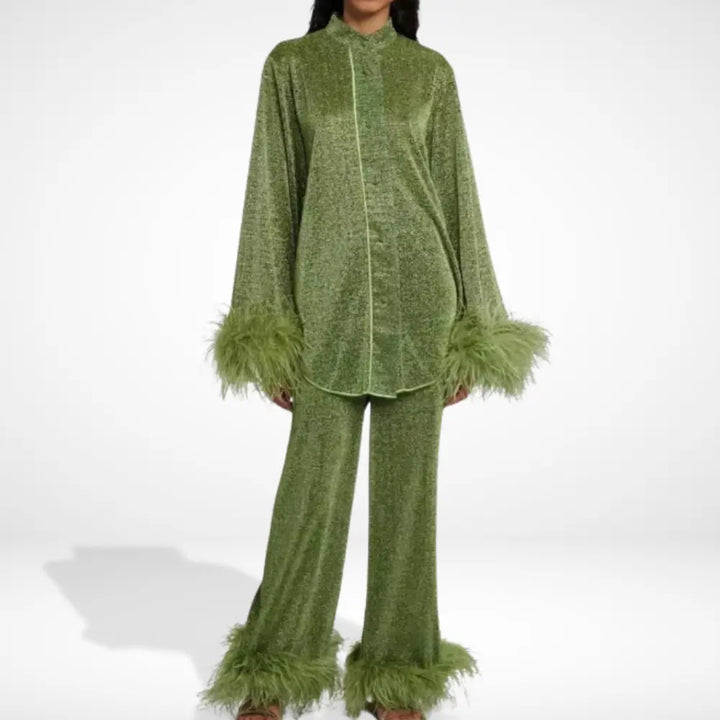 Ensemble deux pièces satiné | Touche glamour