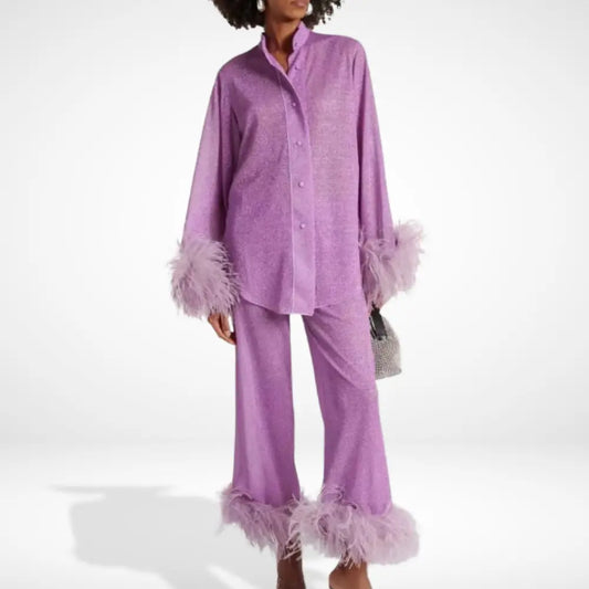 Ensemble deux pièces satiné | Touche glamour