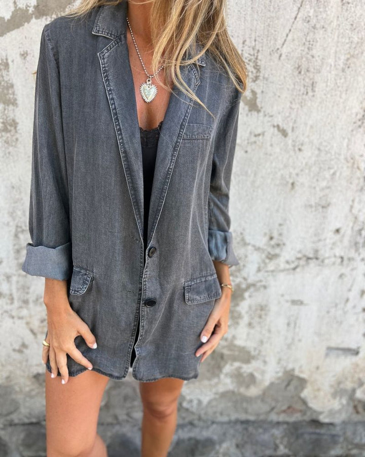 Veste denim décontractée | Style urbain facile à assortir