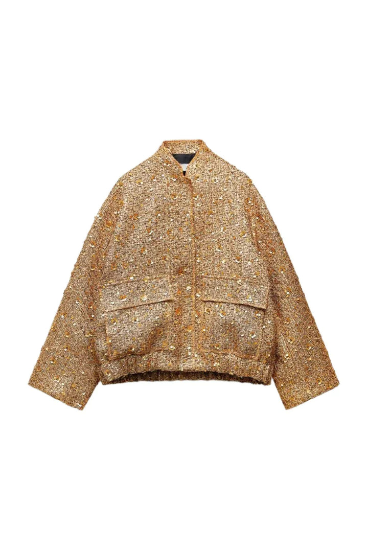 Veste bomber à sequins | Look chic et scintillant