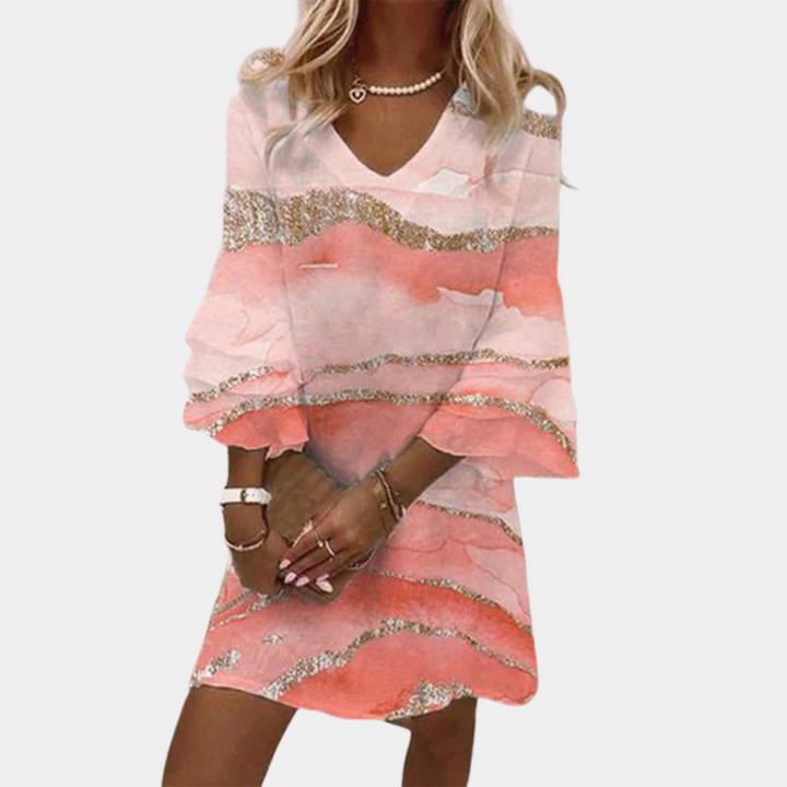Robe courte fluide imprimée | Style estival moderne