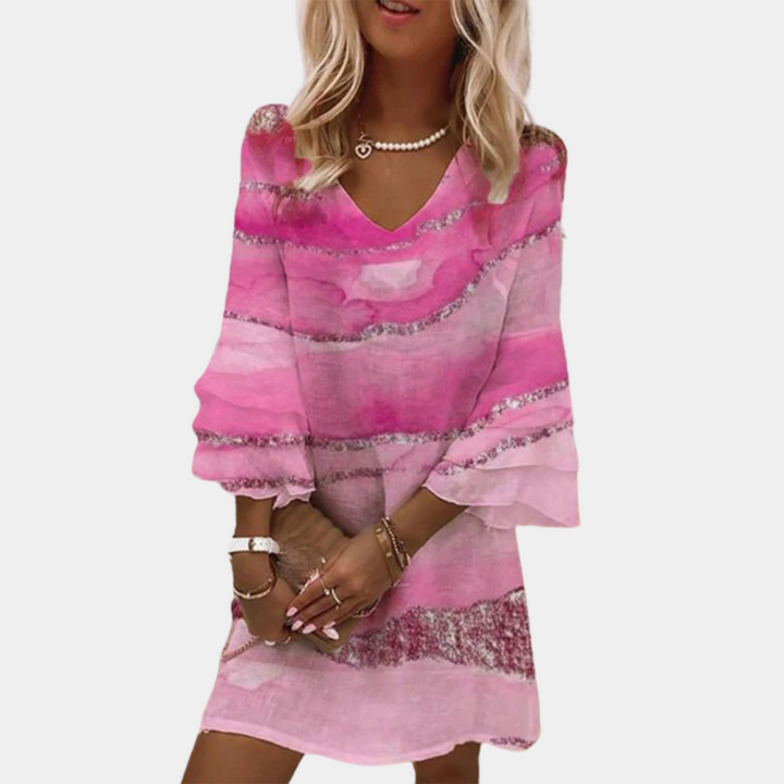 Robe courte fluide imprimée | Style estival moderne