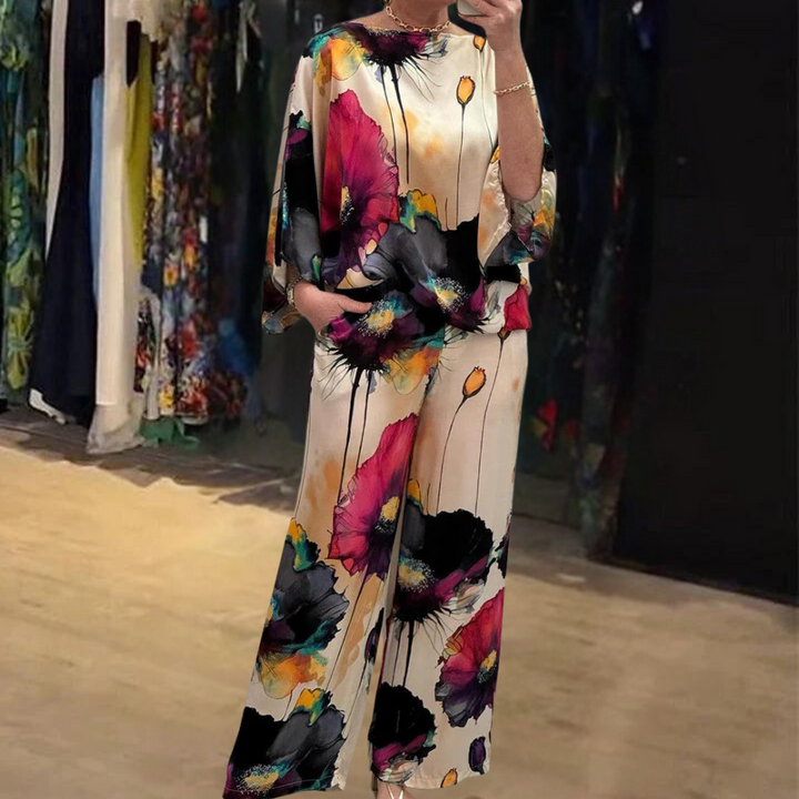 Ensemble deux pièces fleuri | Style artistique et coupe ample