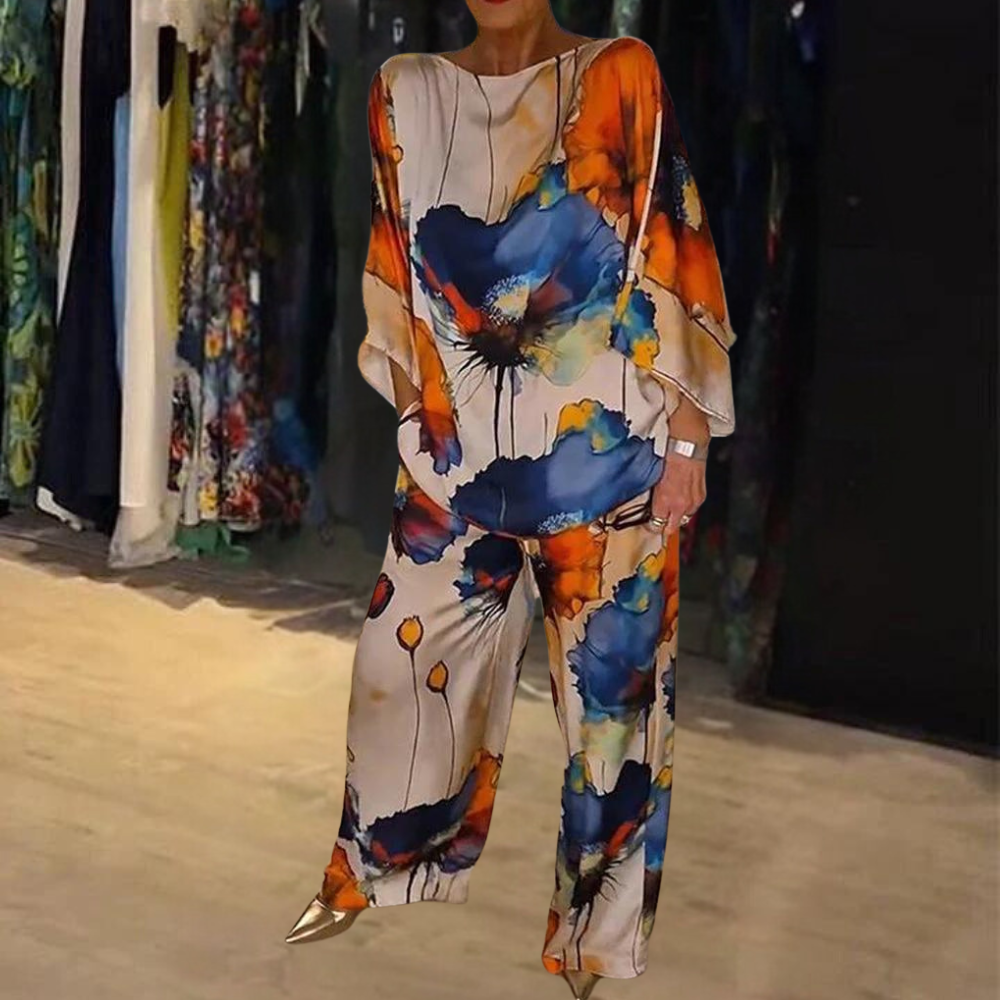 Ensemble deux pièces fleuri | Style artistique et coupe ample
