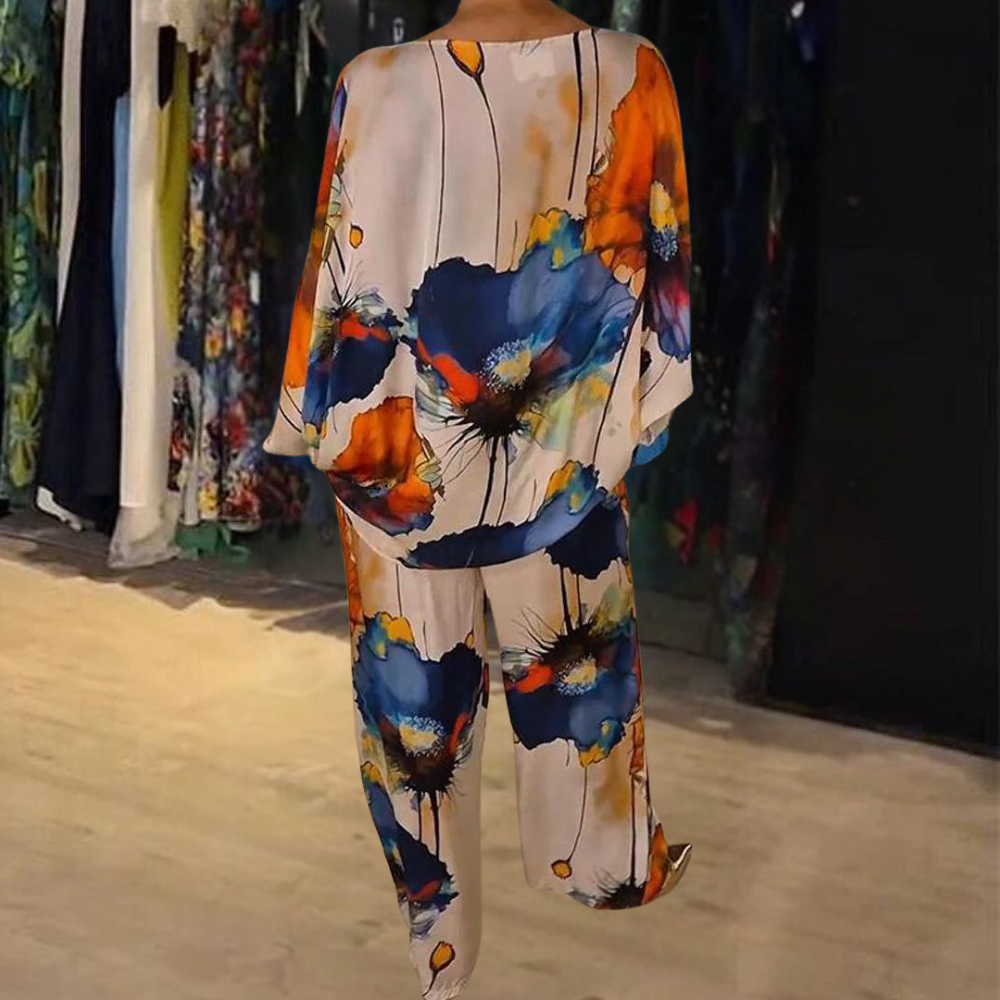 Ensemble deux pièces fleuri | Style artistique et coupe ample