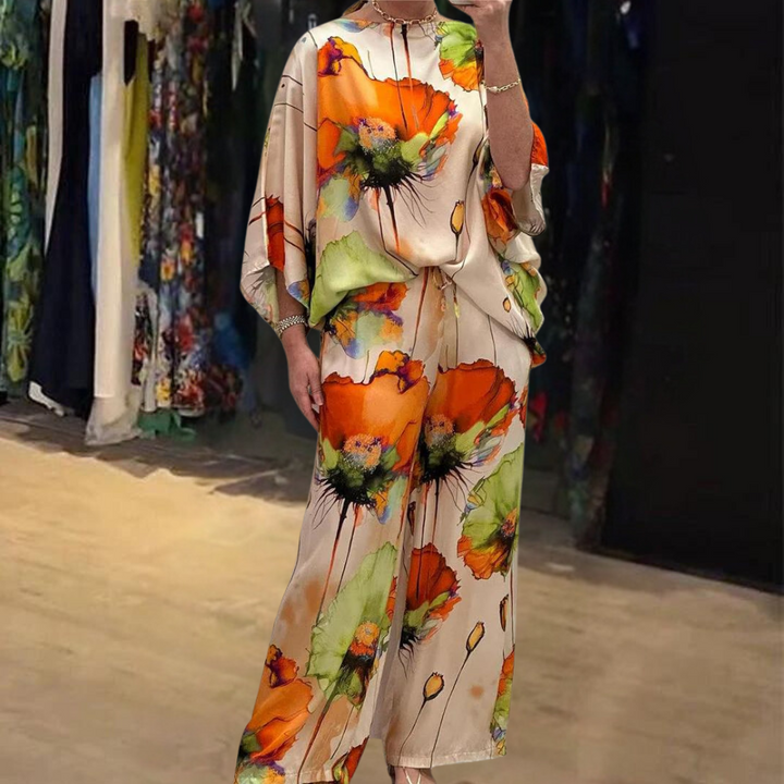 Ensemble deux pièces fleuri | Style artistique et coupe ample