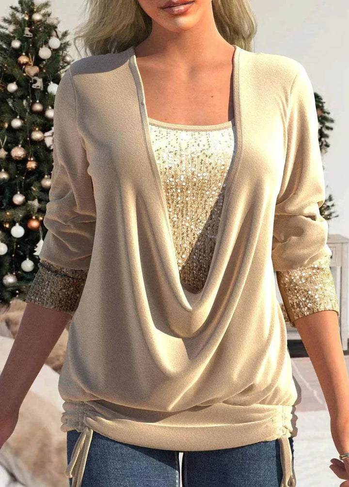Haut à col drapé femme | Style festif
