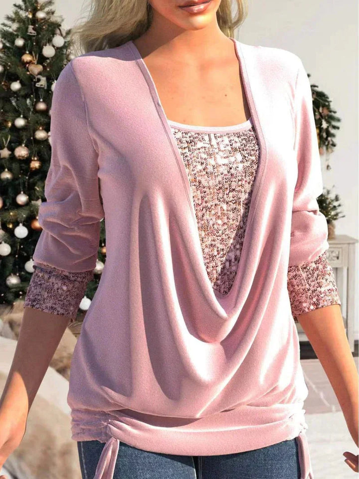 Haut à col drapé femme | Style festif