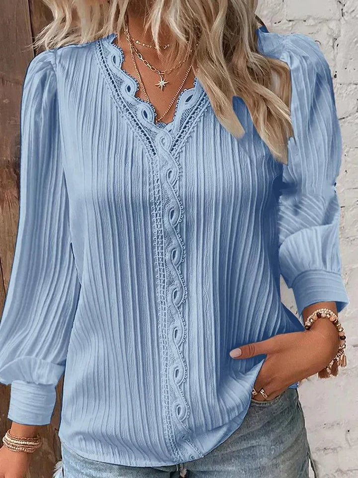 Blouse chic à col en V | Élégance quotidienne