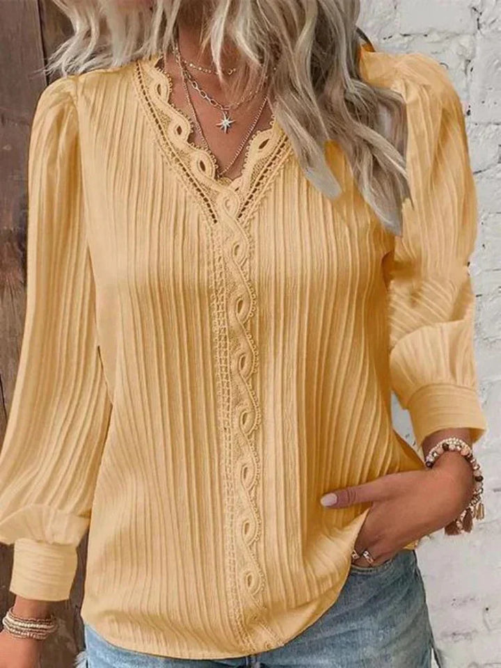 Blouse chic à col en V | Élégance quotidienne