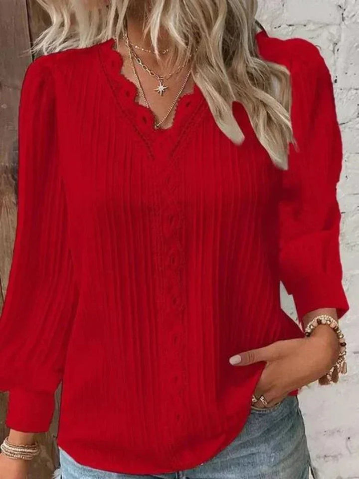 Blouse chic à col en V | Élégance quotidienne