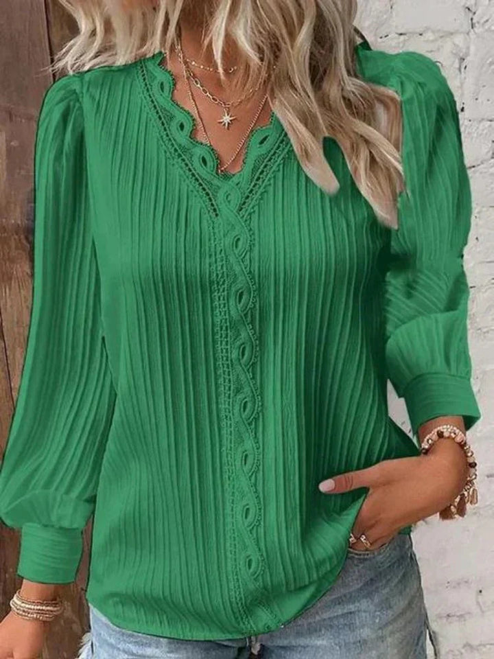 Blouse chic à col en V | Élégance quotidienne