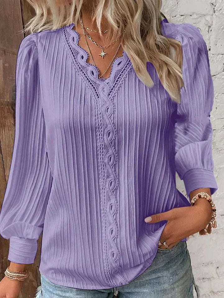 Blouse chic à col en V | Élégance quotidienne