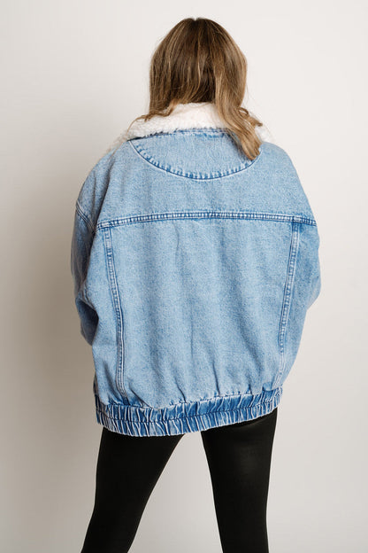 Veste en jean col doublé | Style décontracté et chaud