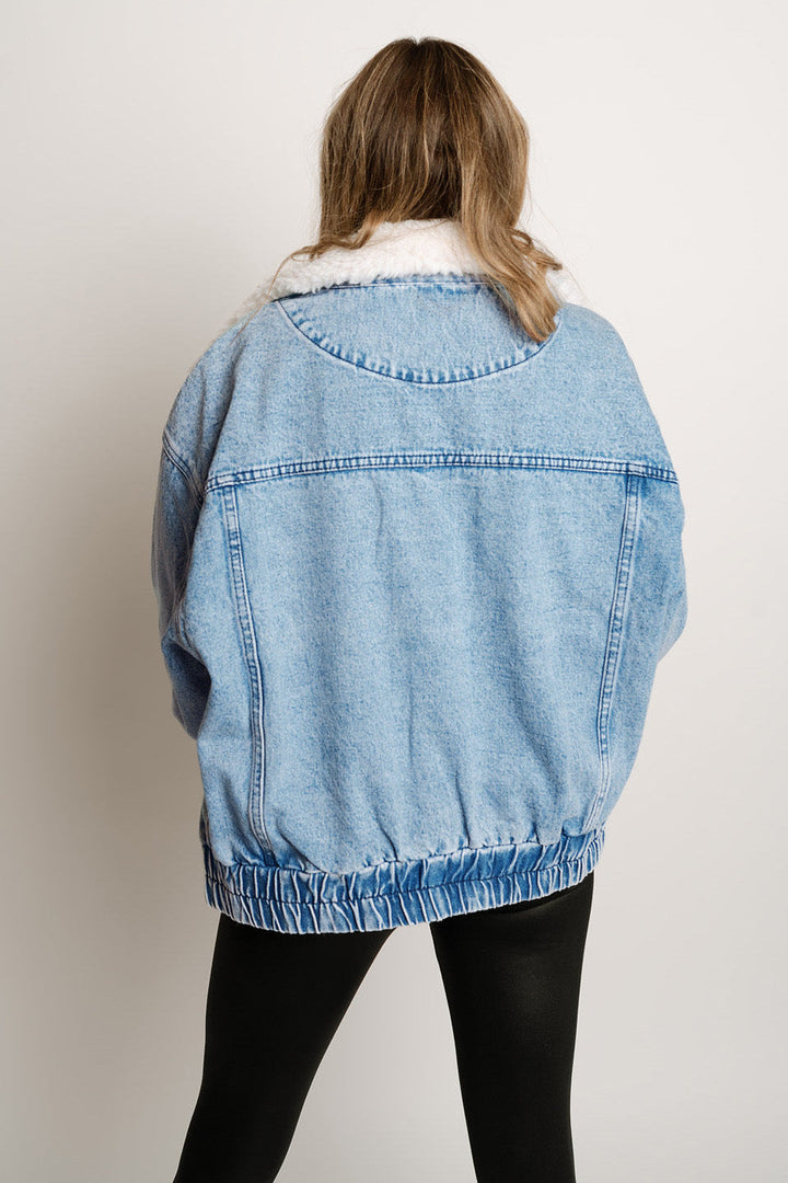 Veste en jean col doublé | Style décontracté et chaud