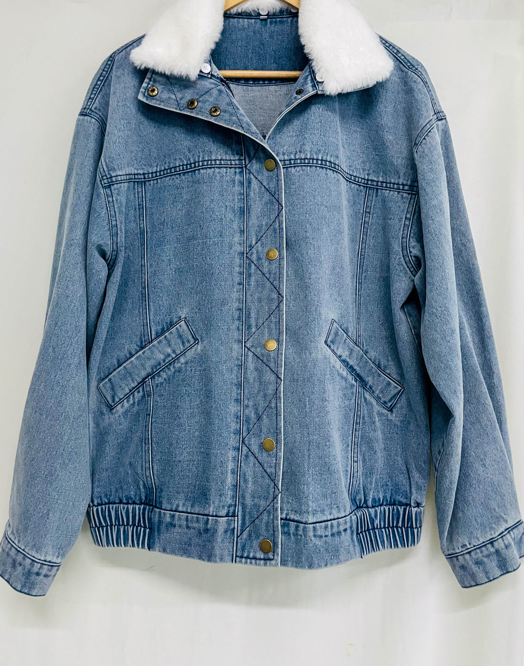 Veste en jean col doublé | Style décontracté et chaud