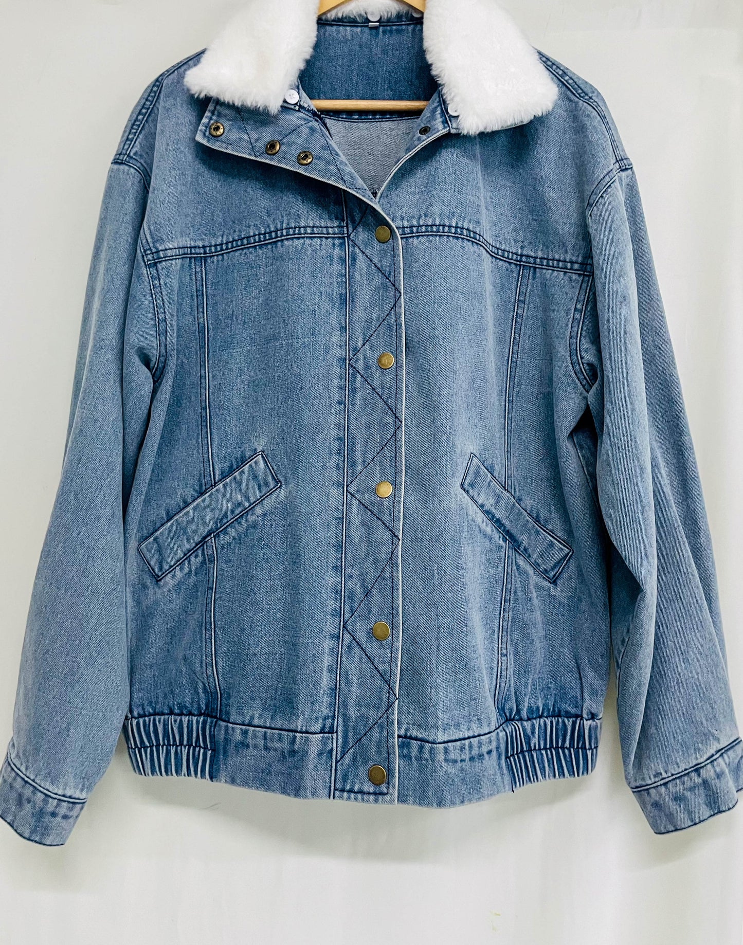 Veste en jean col doublé | Style décontracté et chaud