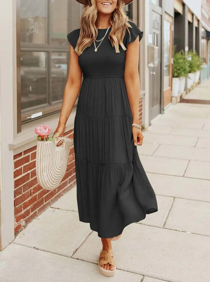 Robe midi à manches volantées | Élégance bohème
