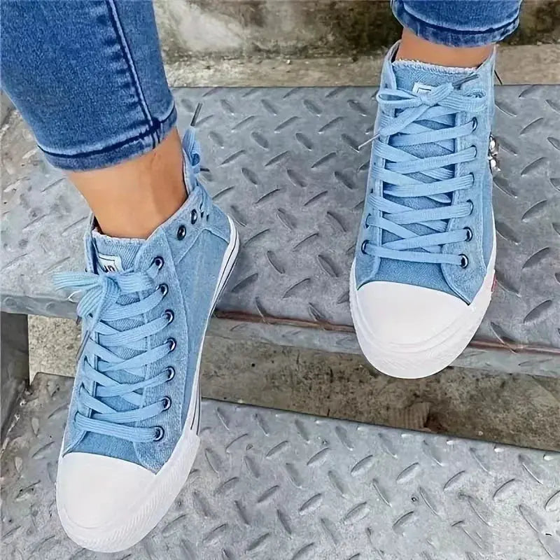 Baskets montantes en denim | Style décontracté quotidien