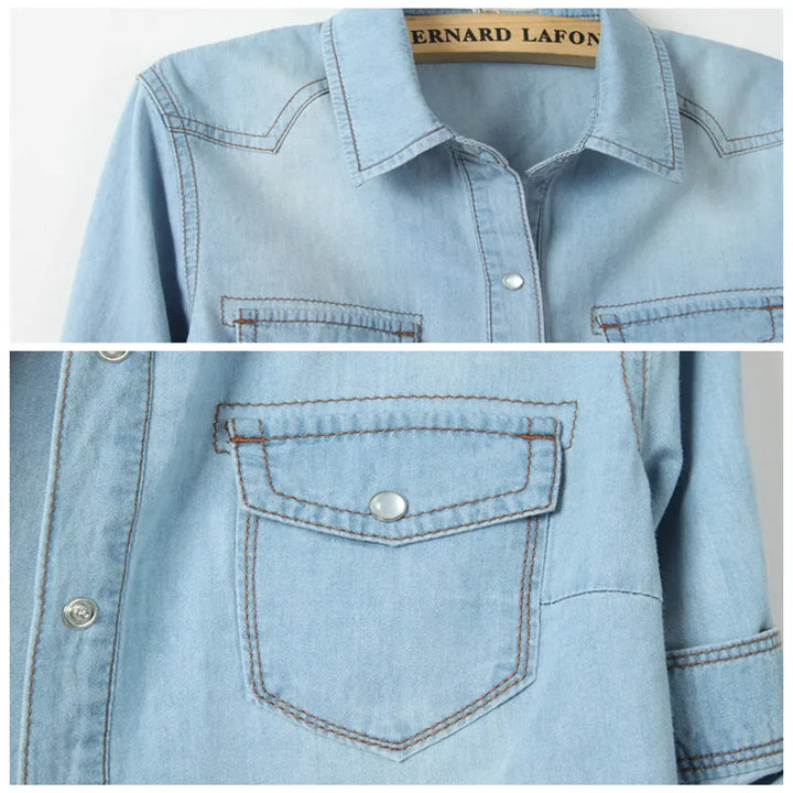Chemise en denim nouée | Style casual chic