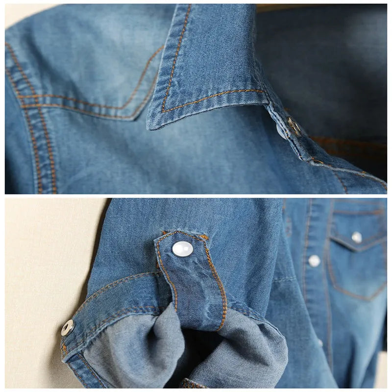 Chemise en denim nouée | Style casual chic