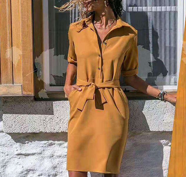 Robe chemise ceinturée | Élégance décontractée
