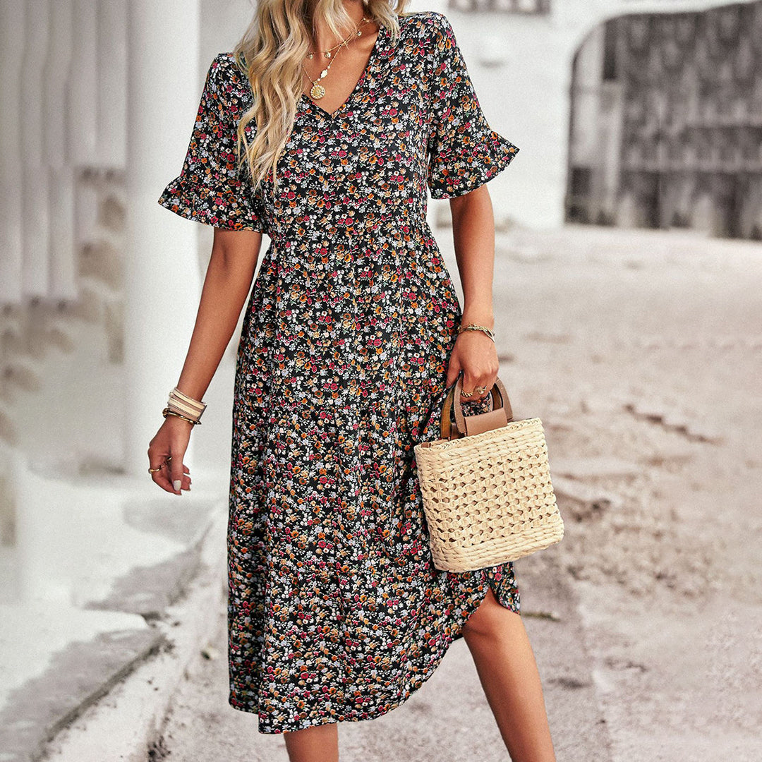 Robe midi fleurie | Fraîcheur d’été